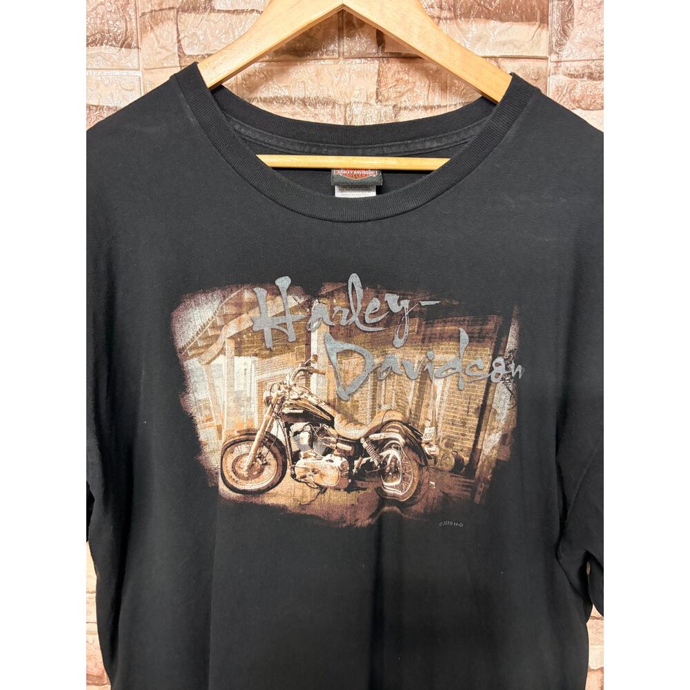 Vintage Harley Davidson Size 2XL St Charles Black Biker - Picture 2 of 4